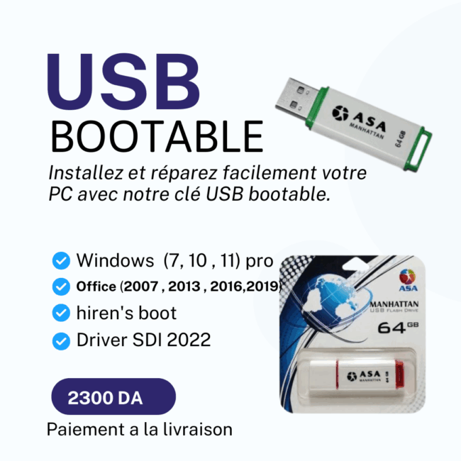Usb bootable 64gb (windows,office)