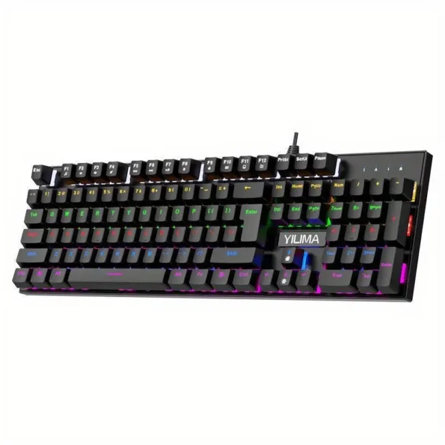 YILIMA QS-505 English-Arabic Mechanical Keyboard with RGB lighting